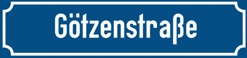 Straßenschild Götzenstraße zum kostenlosen Download
