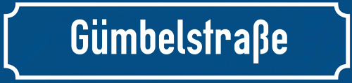 Straßenschild Gümbelstraße zum kostenlosen Download