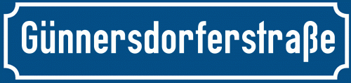 Straßenschild Günnersdorferstraße