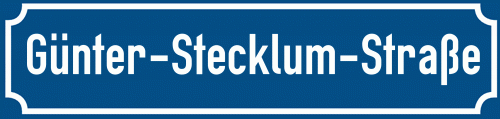 Straßenschild Günter-Stecklum-Straße