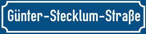 Straßenschild Günter-Stecklum-Straße zum kostenlosen Download