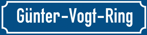 Straßenschild Günter-Vogt-Ring