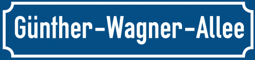 Straßenschild Günther-Wagner-Allee