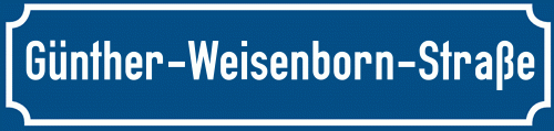 Straßenschild Günther-Weisenborn-Straße zum kostenlosen Download