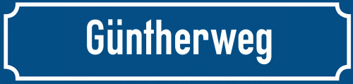 Straßenschild Güntherweg