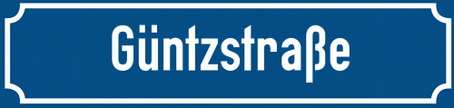 Straßenschild Güntzstraße zum kostenlosen Download