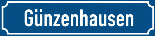 Straßenschild Günzenhausen