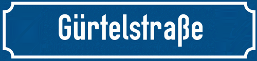 Straßenschild Gürtelstraße zum kostenlosen Download