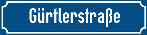 Straßenschild Gürtlerstraße zum kostenlosen Download