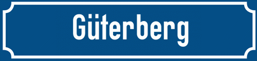 Straßenschild Güterberg zum kostenlosen Download