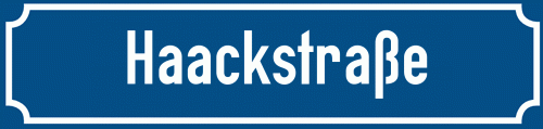 Straßenschild Haackstraße zum kostenlosen Download