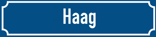 Straßenschild Haag