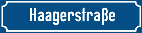 Straßenschild Haagerstraße