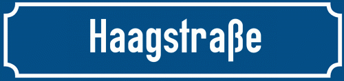 Straßenschild Haagstraße