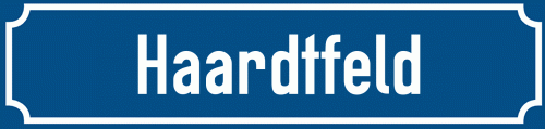 Straßenschild Haardtfeld