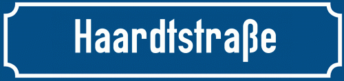 Straßenschild Haardtstraße zum kostenlosen Download