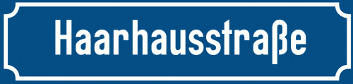 Straßenschild Haarhausstraße