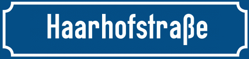 Straßenschild Haarhofstraße
