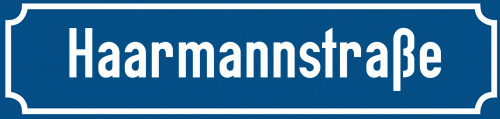 Straßenschild Haarmannstraße zum kostenlosen Download