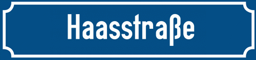 Straßenschild Haasstraße zum kostenlosen Download