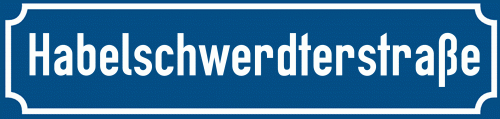 Straßenschild Habelschwerdterstraße zum kostenlosen Download