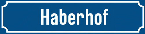 Straßenschild Haberhof zum kostenlosen Download