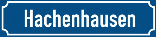Straßenschild Hachenhausen zum kostenlosen Download