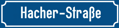 Straßenschild Hacher-Straße