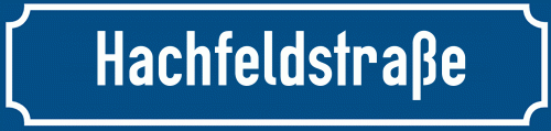 Straßenschild Hachfeldstraße