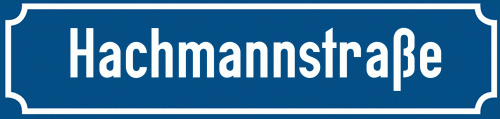 Straßenschild Hachmannstraße