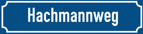 Straßenschild Hachmannweg