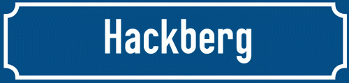 Straßenschild Hackberg