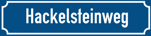 Straßenschild Hackelsteinweg