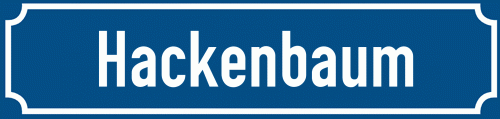 Straßenschild Hackenbaum zum kostenlosen Download