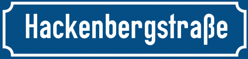 Straßenschild Hackenbergstraße zum kostenlosen Download