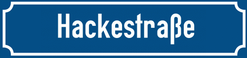 Straßenschild Hackestraße zum kostenlosen Download