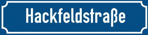Straßenschild Hackfeldstraße