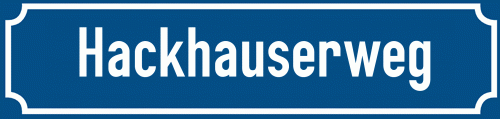 Straßenschild Hackhauserweg zum kostenlosen Download