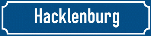 Straßenschild Hacklenburg