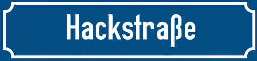 Straßenschild Hackstraße zum kostenlosen Download