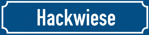 Straßenschild Hackwiese