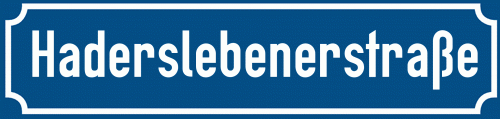 Straßenschild Haderslebenerstraße zum kostenlosen Download