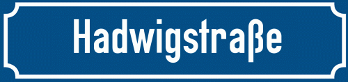Straßenschild Hadwigstraße