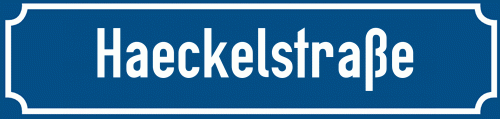 Straßenschild Haeckelstraße zum kostenlosen Download