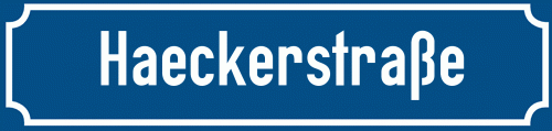Straßenschild Haeckerstraße