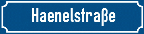Straßenschild Haenelstraße