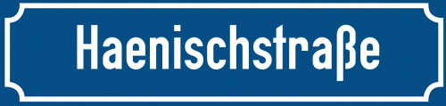 Straßenschild Haenischstraße