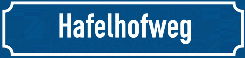 Straßenschild Hafelhofweg