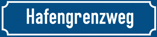 Straßenschild Hafengrenzweg