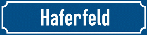 Straßenschild Haferfeld